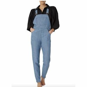 Weworewhat basic denim linen overalls
